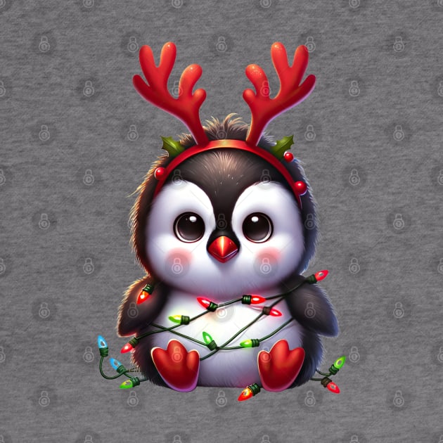 Christmas Red Nose Penguin by Chromatic Fusion Studio